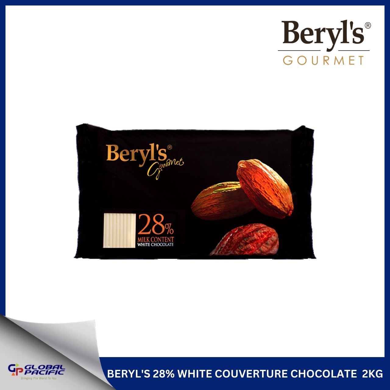 BERYL'S 28% WHITE COUVERTURE CHOCOLATE 2KG
