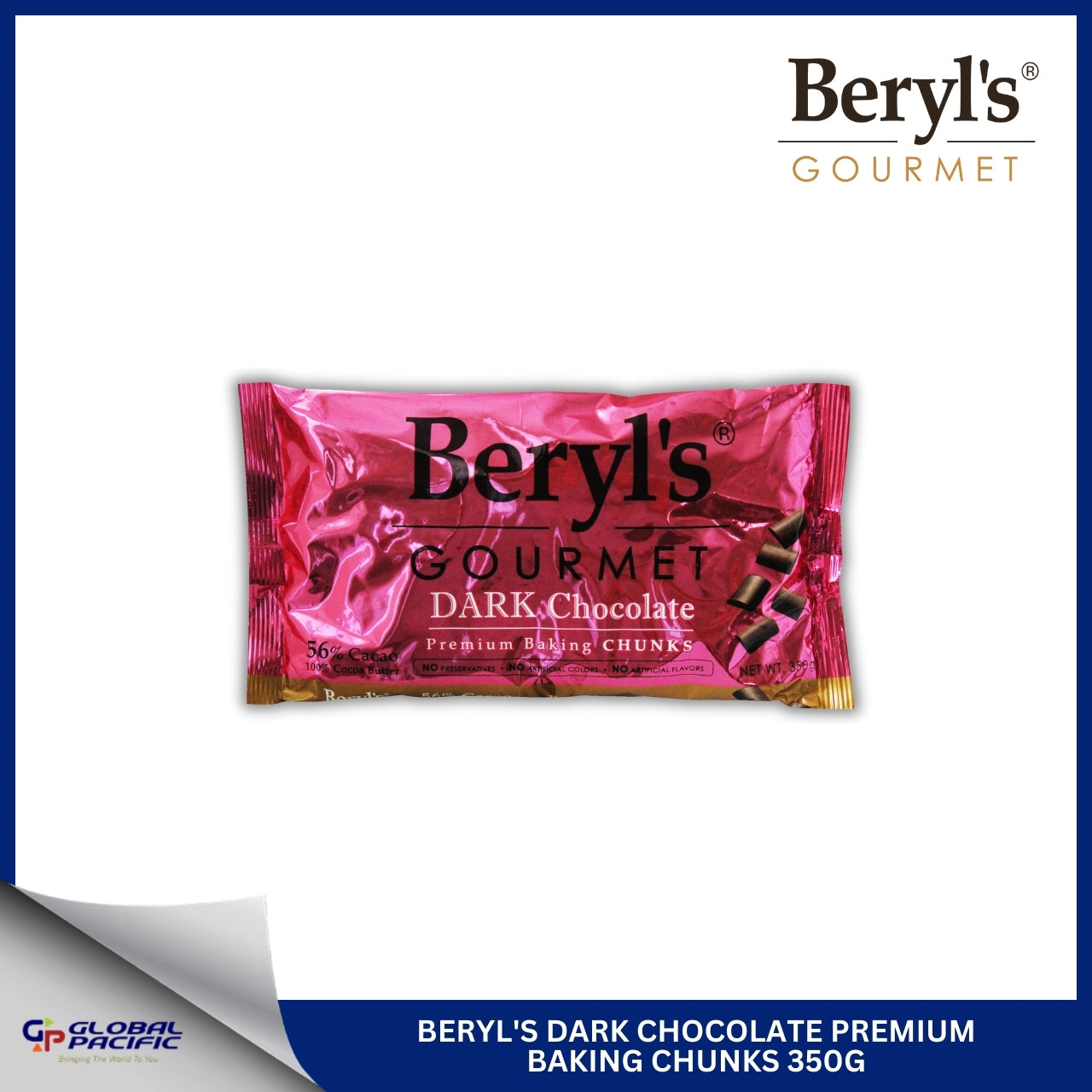 BERYL'S DARK CHOCOLATE CHUNK 350G