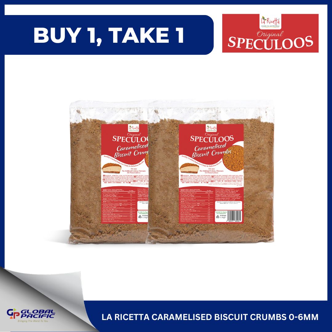 B1T1 LA RICETTA SPECULOOS CARAMELISED BISCUIT CRUMBS 0-6MM 1.1KG - 08.16.26