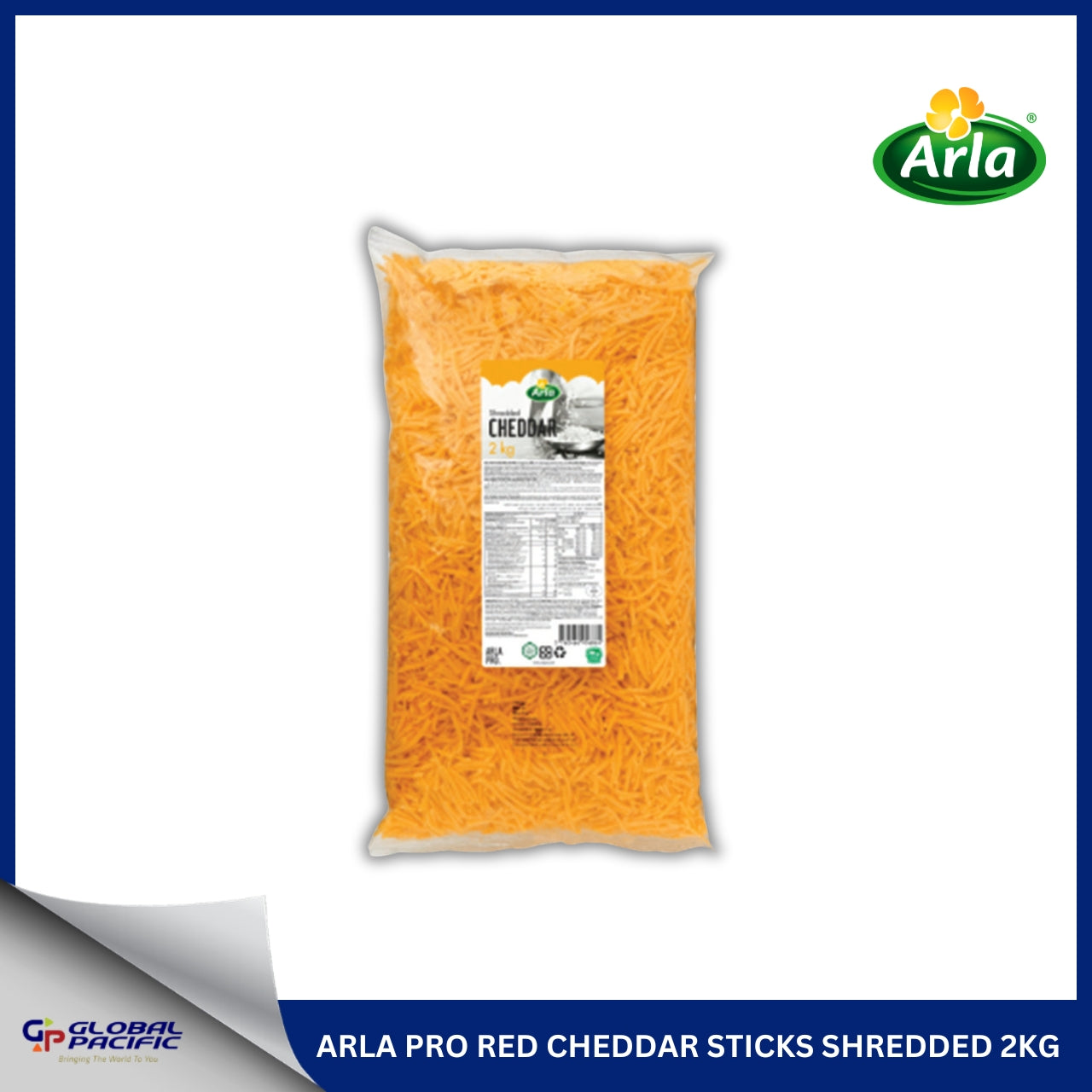 ARLA PRO RED CHEDDAR STICKS SHREDDED 2KG