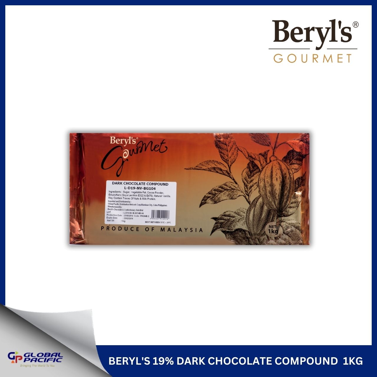 BERYL'S 19% DARK CHOCOLATE COMPOUND