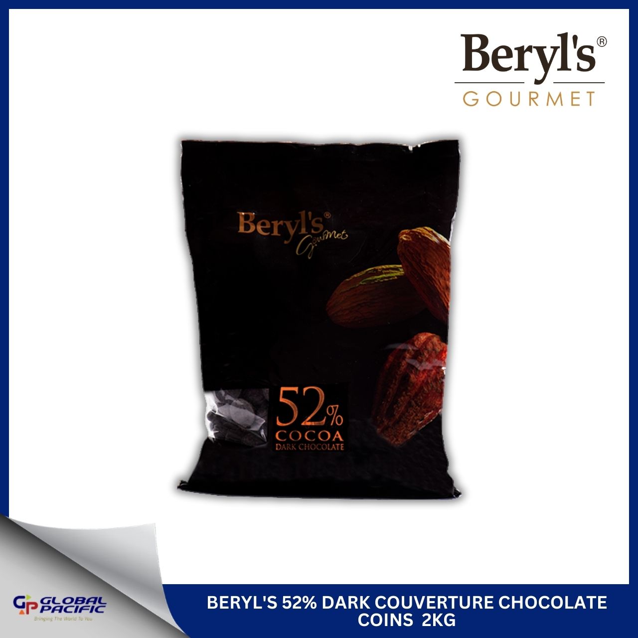 BERYL'S 52% DARK COUVERTURE COINS 1.5KG