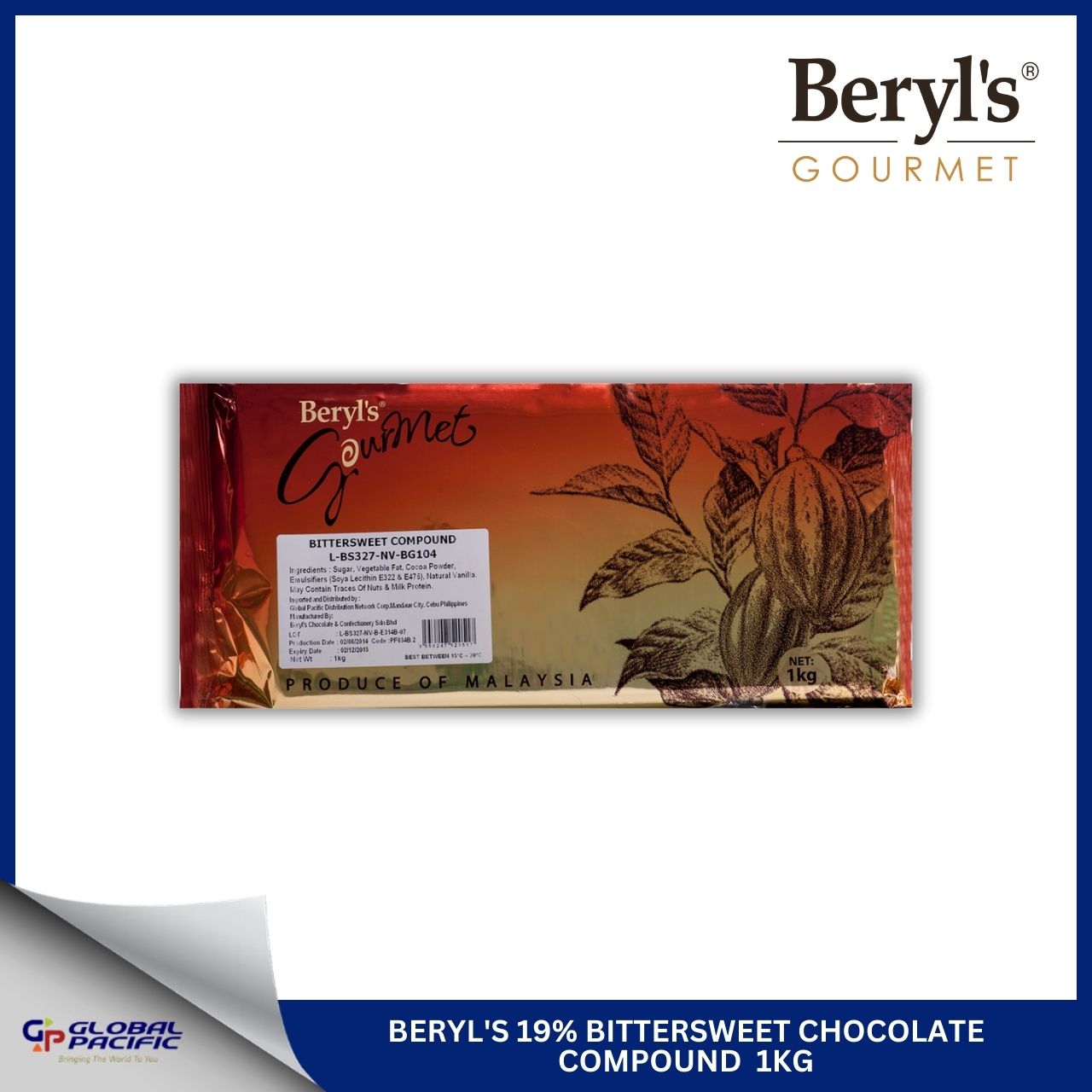 BERYL'S BITTERSWEET CHOCOLATE 1KG