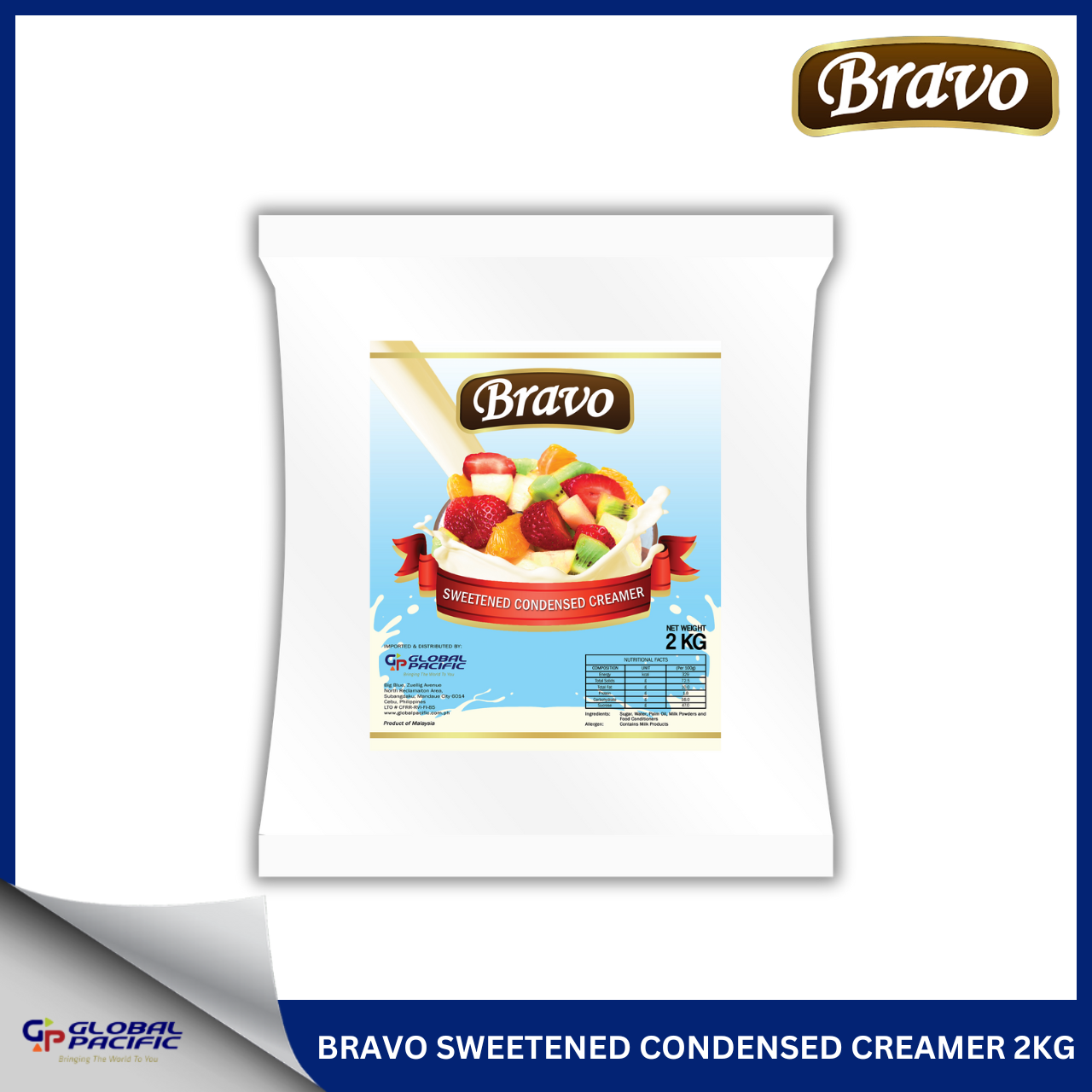 BRAVO SWEETENED CONDENSED CREAMER 2KG