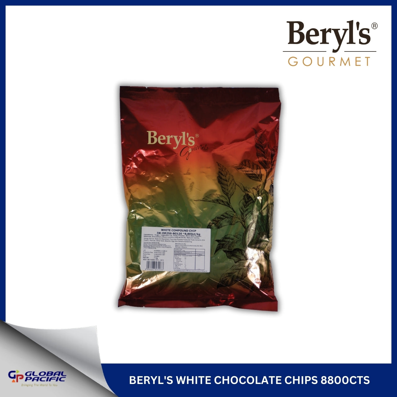 BERYL'S WHITE CHOCOLATE CHIPS 8800CTS