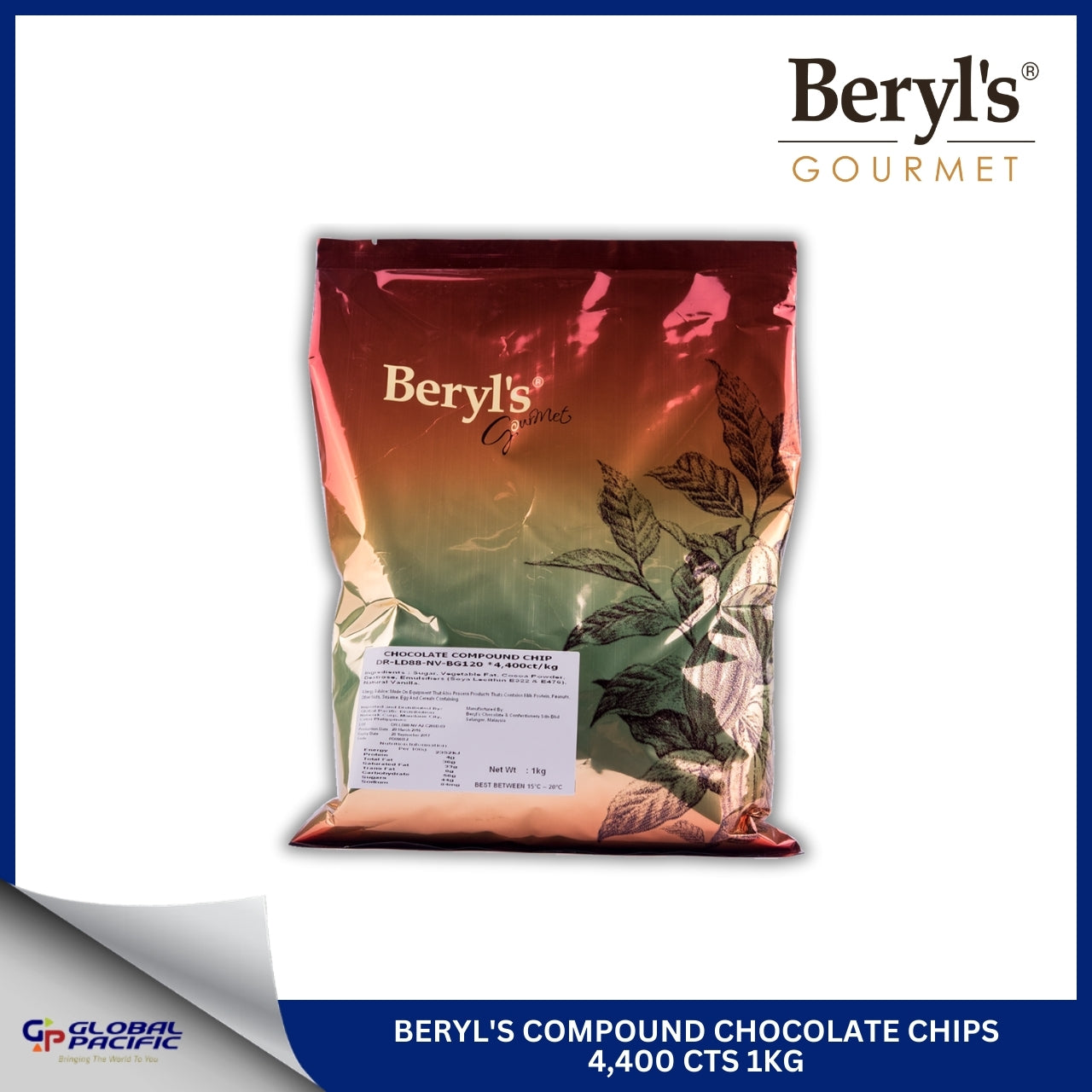 BERYL'S DARK CHOCOLATE CHIPS 4400CTS