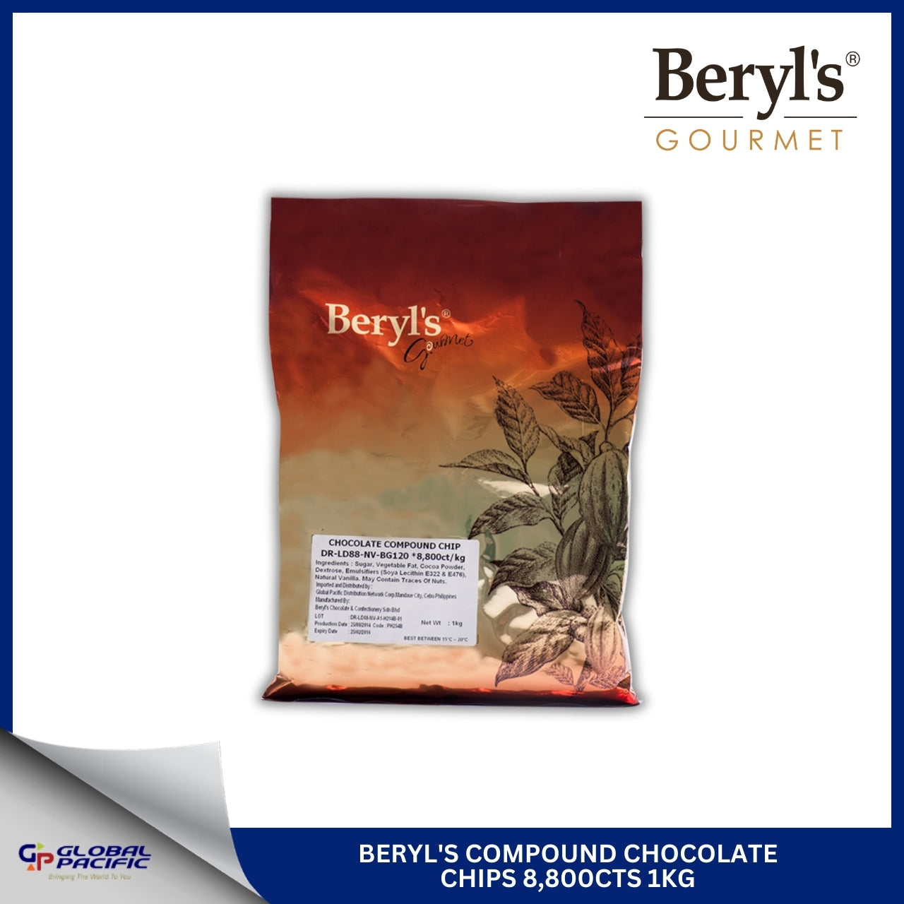 BERYL'S DARK CHOCOLATE CHIPS 8800CTS