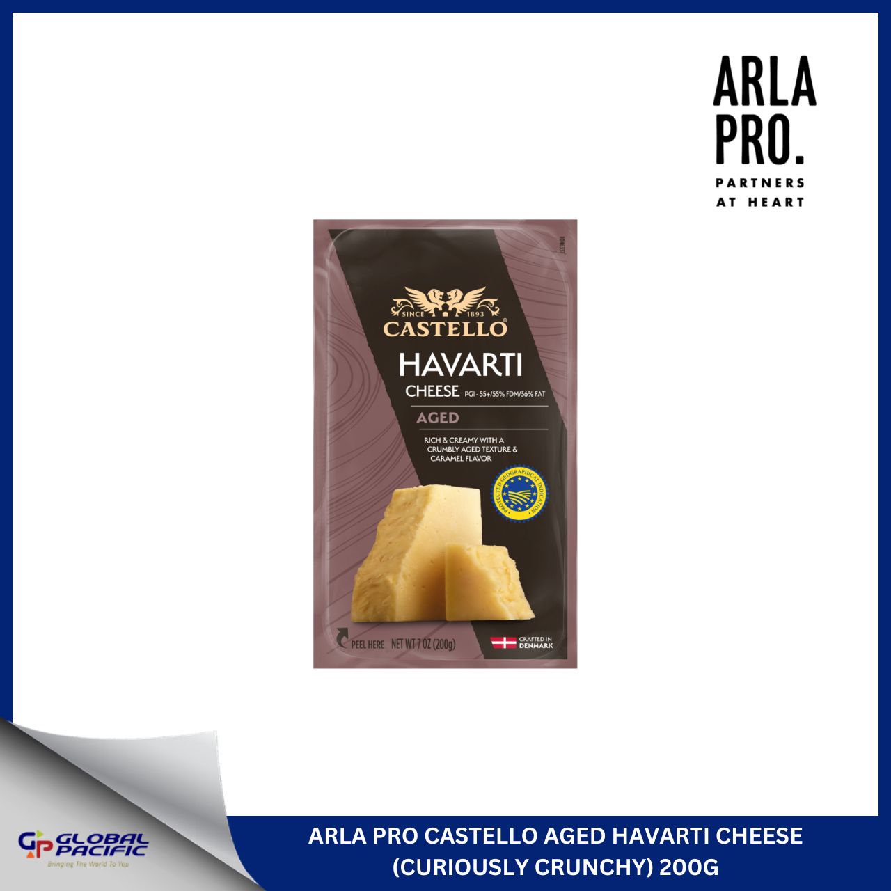 CASTELLO AGED HAVARTI CHEESE (CURIOUSLY CRUNCHY) 200G.