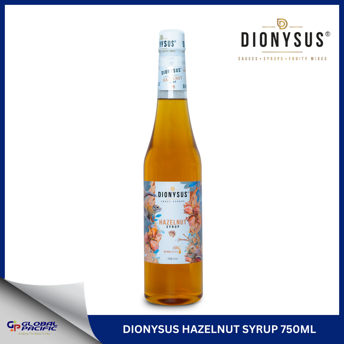 DIONYSUS HAZELNUT SYRUP 750ML - 50% - 12.17.26