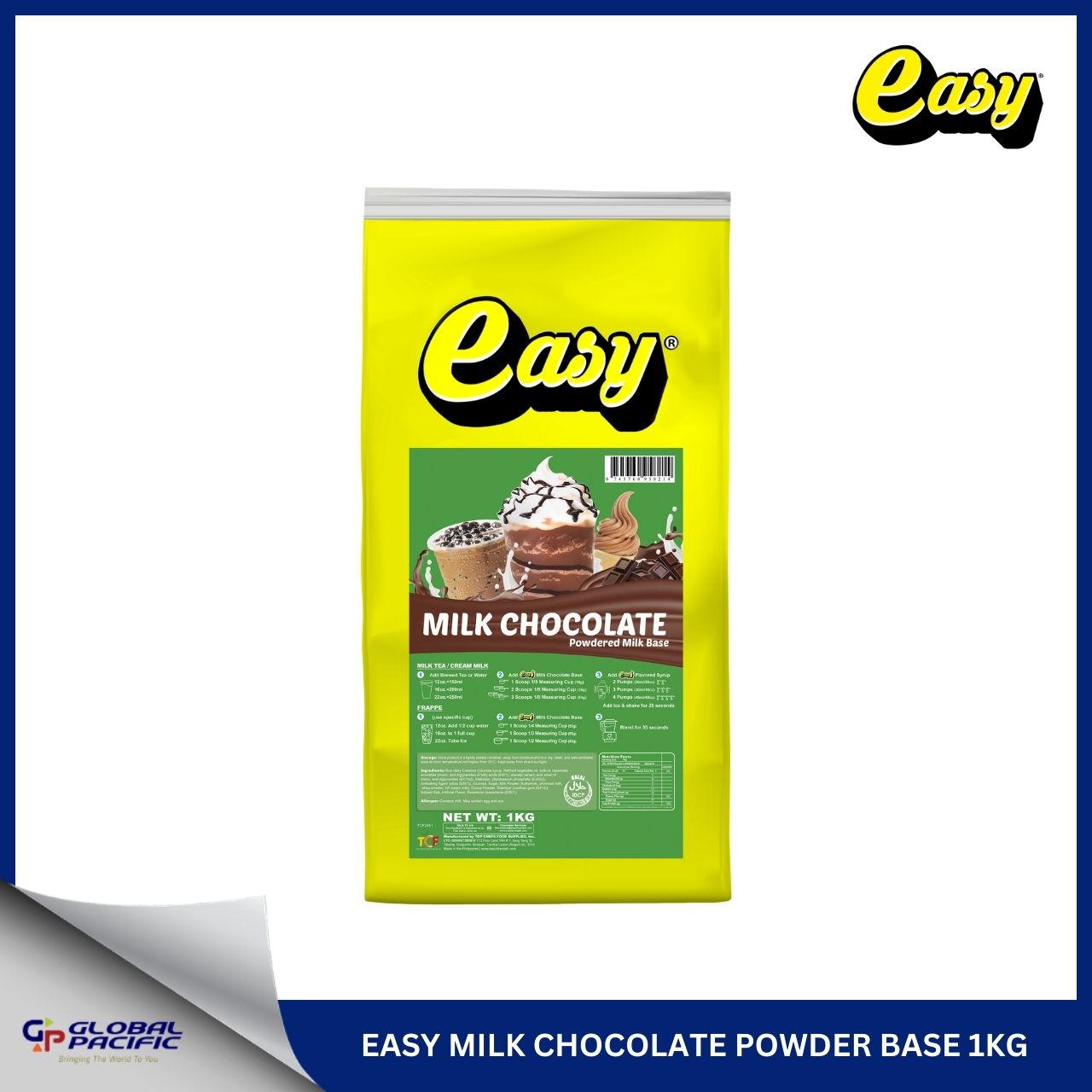 EASY MILK CHOCOLATE POWDERED BASE 1KG