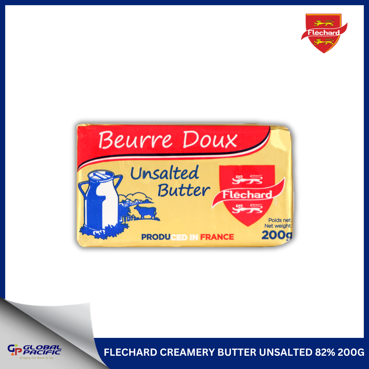 FLECHARD CREAMERY BUTTER UNSALTED 82% 200G