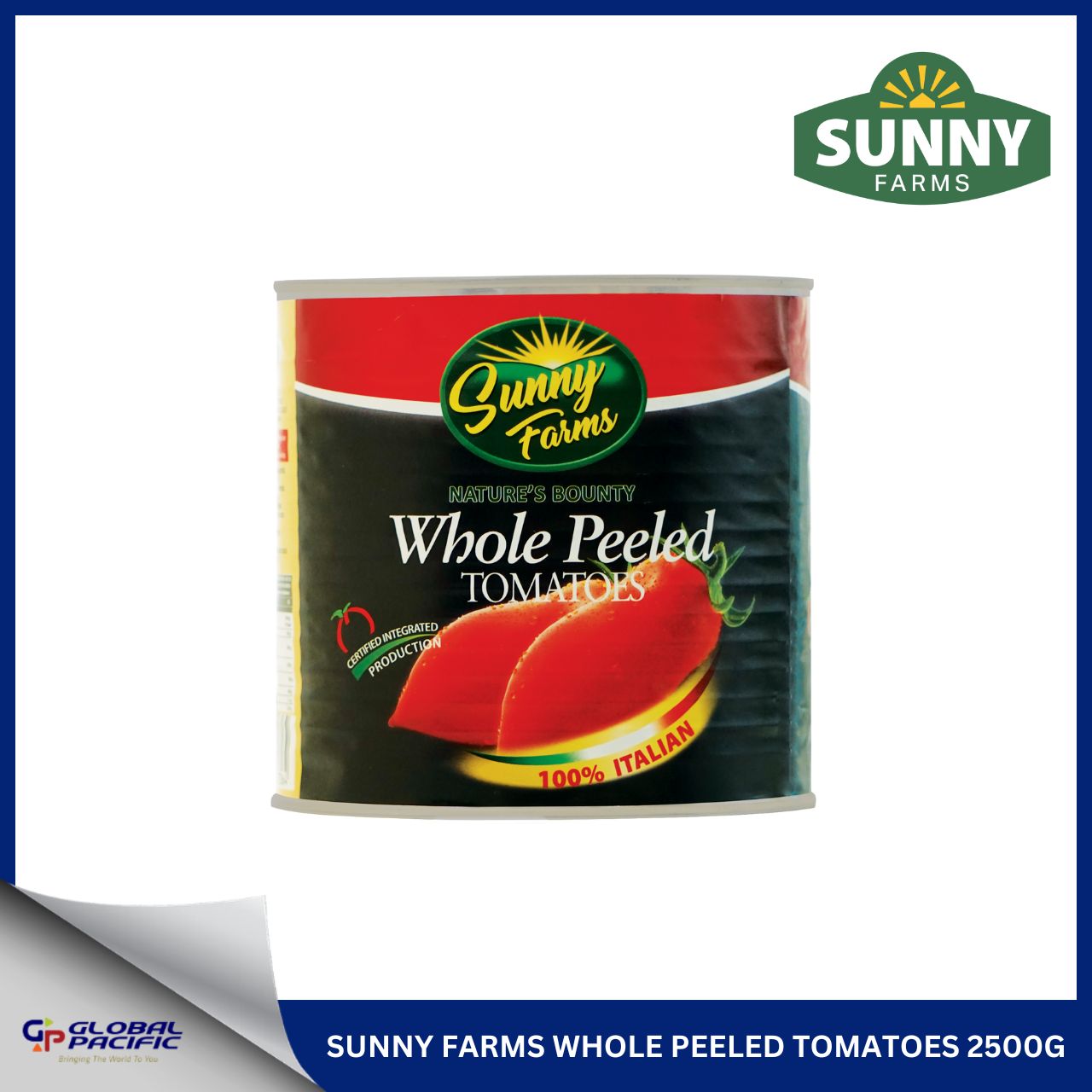 SUNNY FARMS NATURE'S BOUNTY WHOLE PEELED TOMATOES