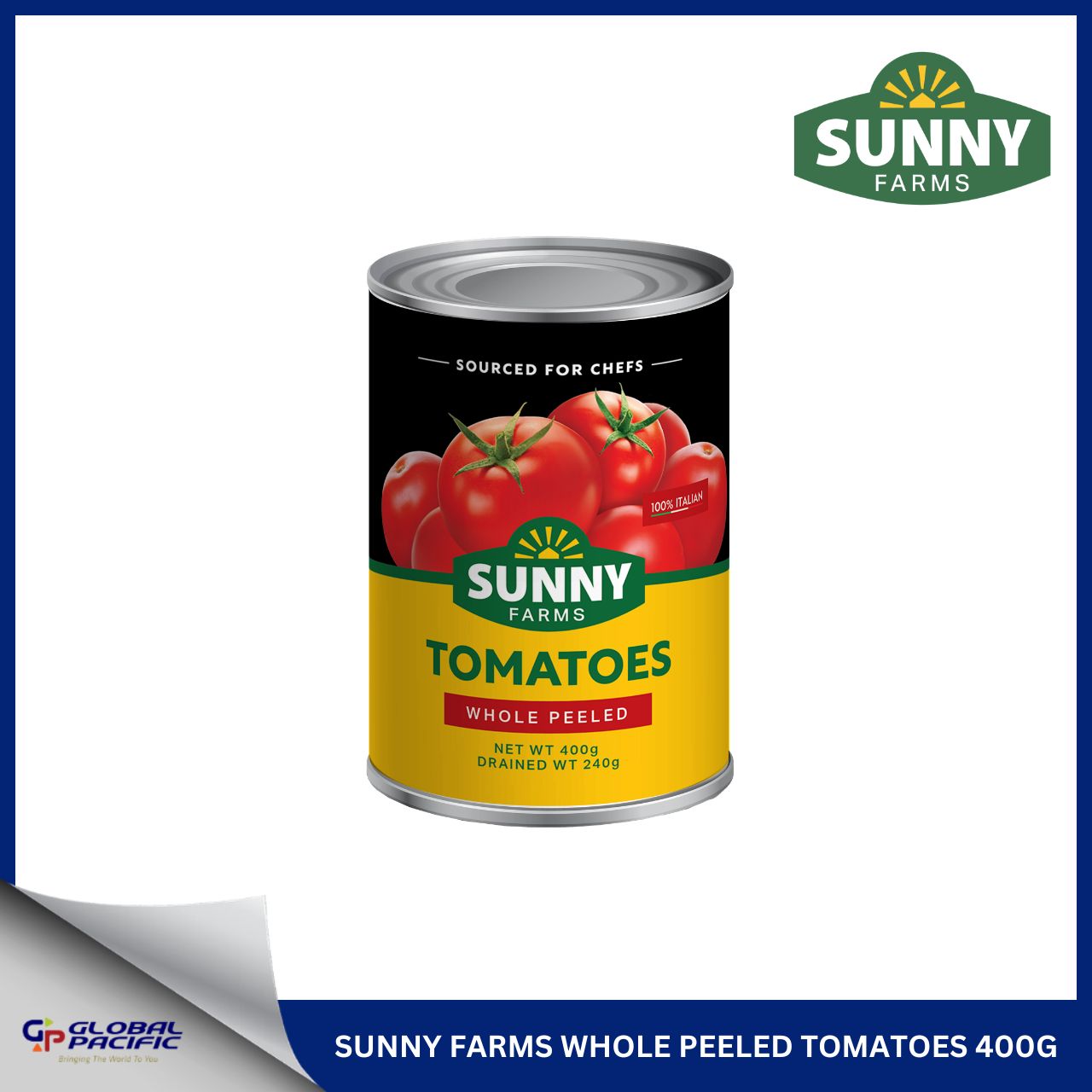 SUNNY FARMS NATURE'S BOUNTY WHOLE PEELED TOMATOES