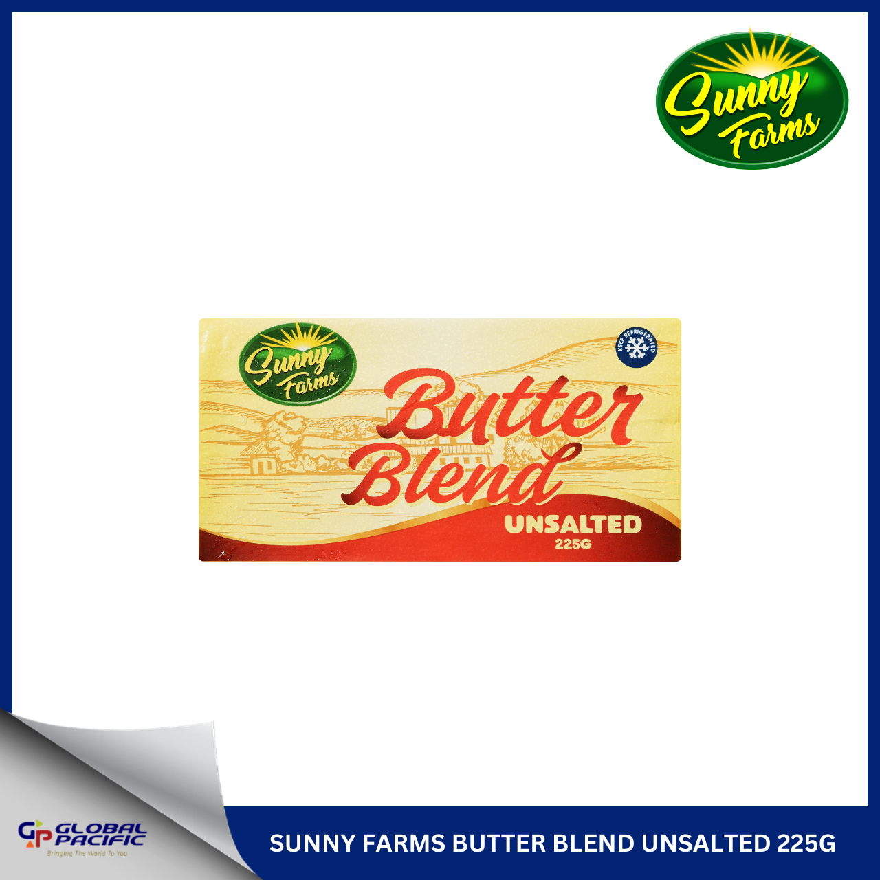 SUNNY FARMS BUTTER BLEND UNSALTED 225G