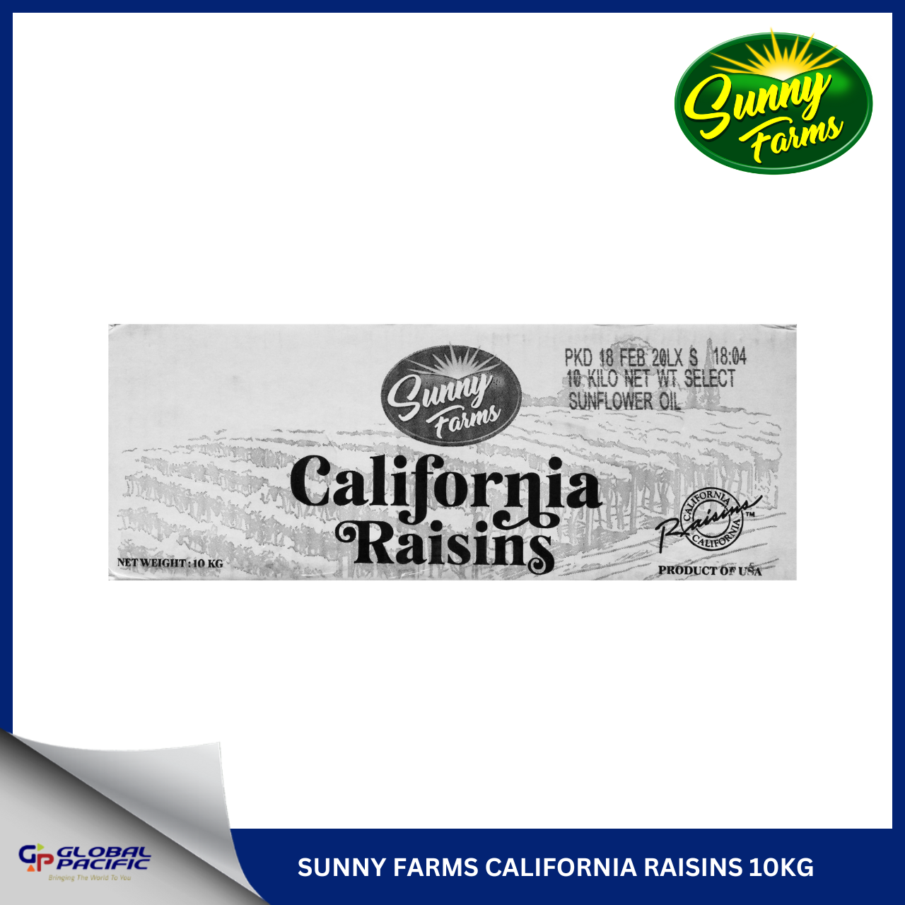 SUNNY FARMS CALIFORNIA RAISINS 10KG