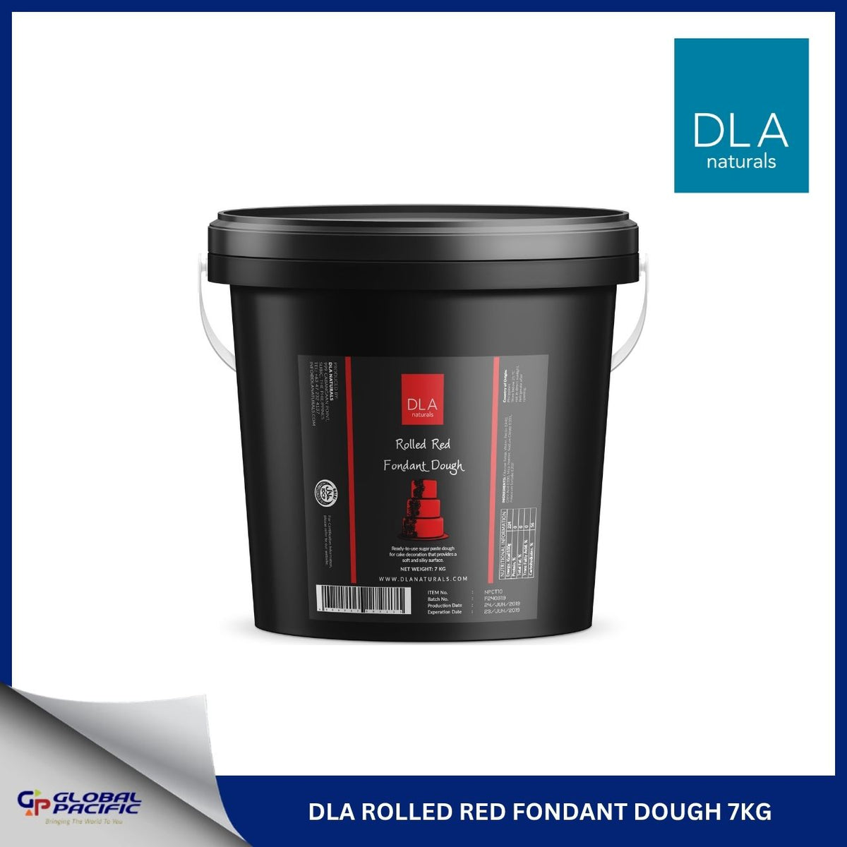 DLA Rolled Red Fondant Dough 7KG - 70% - 11.17.26