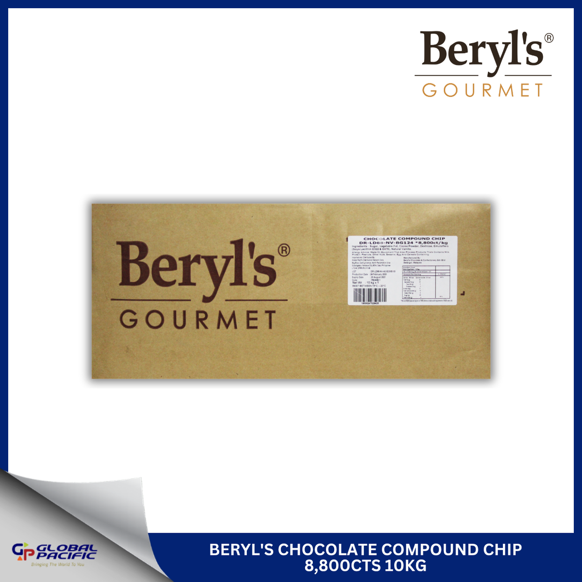 BERYL'S DARK CHOCOLATE CHIPS BG124-8800CTS 10KG - 30% - 01.20.27