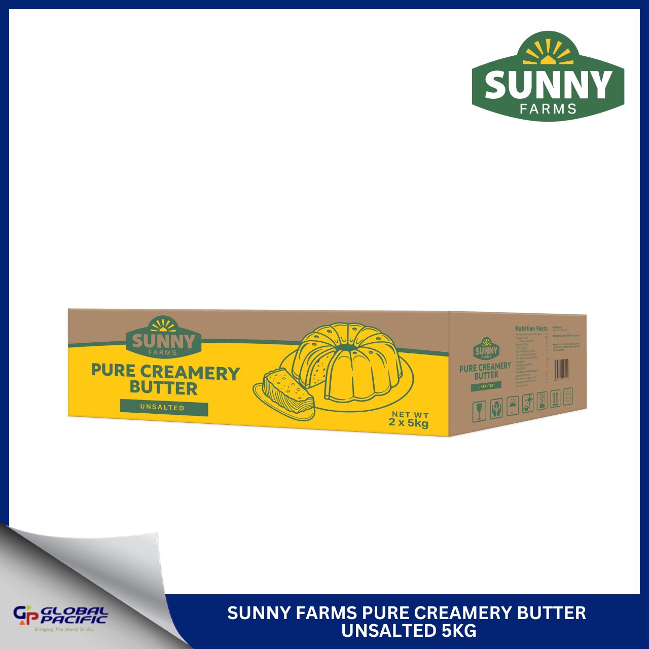 SUNNY FARMS PURE CREAMERY BUTTER UNSALTED 5KG