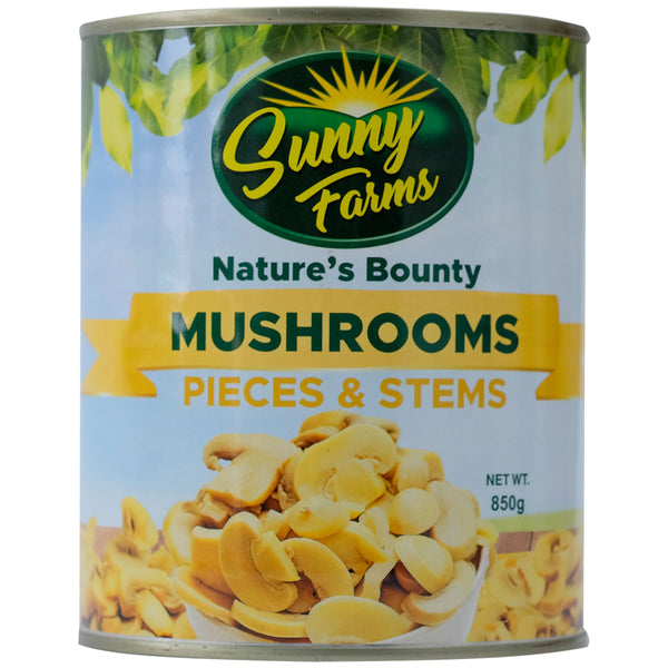 SUNNY FARMS NATURE'S BOUNTY PIECES & STEMS MUSHROOMS 850G